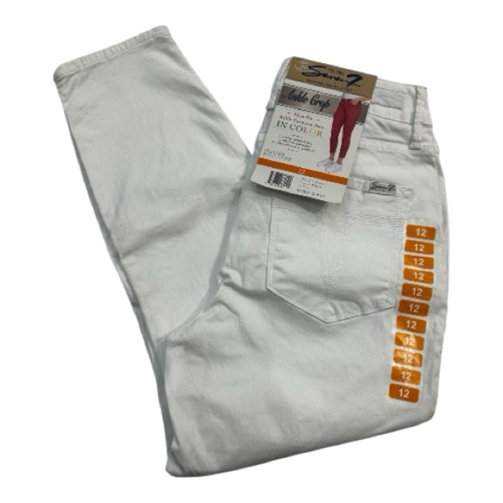Seven7 Women's White Ankle Cropped Pants